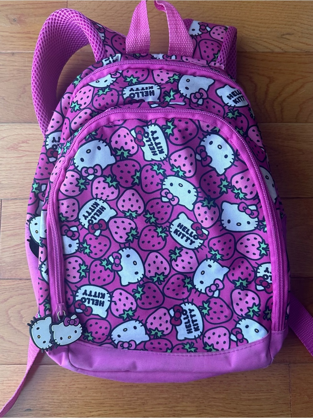 Sanrio Hello Kitty Bright Pink Strawberry Print Kids Backpack
